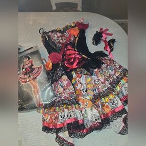Colorful Day of the Dead Womens S Costume Spirit New